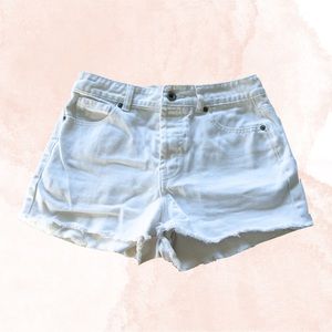 Others Follow Beach White Denim Shorts Button Up